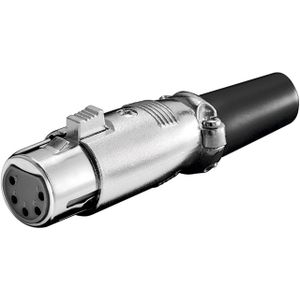 XLR 5-pins (v) connector met rubberen trekontlasting / grijs/zwart