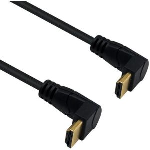 HDMI kabel - 90° haakse connectoren (beneden/beneden) - HDMI2.0 (4K 60Hz + HDR) - 1,8 meter