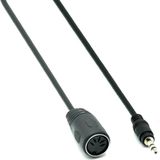 DIN 5-pins (v) - 3,5mm Jack (m) audiokabel / zwart - 0,50 meter