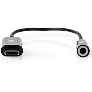 Nedis USB-C naar 3,5mm Jack audio adapter - actief - High-Res audio / zwart - 0,15 meter