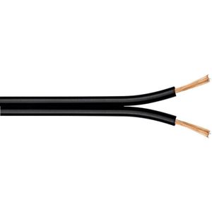Luidspreker kabel (CU koper) - 2x 0,75mm² / zwart - 10 meter