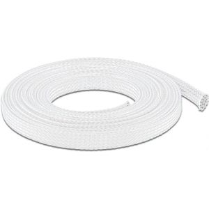 Polyester kabelsleeve | rekbaar | 12mm | wit | 10 meter
