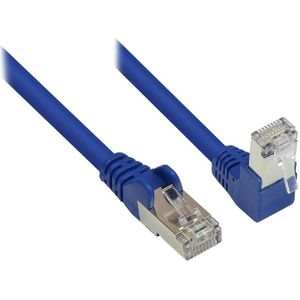 S/FTP CAT6 Gigabit netwerkkabel haaks/recht / blauw - 1 meter
