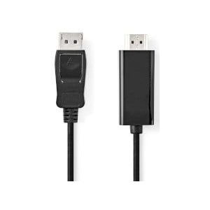 DisplayPort-Kabel | DisplayPort Male | HDMI™ Connector | 4K@30Hz | Vernikkeld | 3.00 m | Rond | PVC | Zwart | Doos