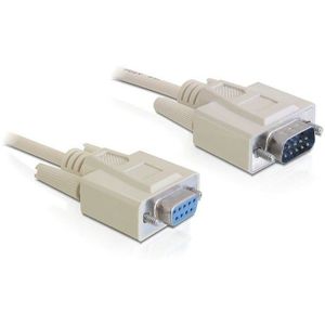 Premium seriële RS232 verlengkabel 9-pins SUB-D (m) - 9-pins SUB-D (v) / gegoten connectoren - 1 meter