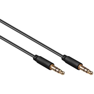 3,5mm Jack stereo audio slim kabel / zwart - 1,5 meter