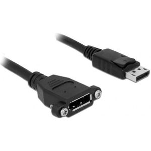 DisplayPort inbouwadapter (m-v) - versie 1.2 (4K 60Hz) / zwart - 1 meter