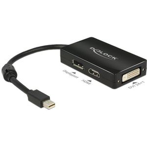 Premium Mini DisplayPort 1.1a naar HDMI, DVI en DisplayPort adapter / zwart - 0,15 meter