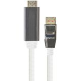 PYTHON DisplayPort naar HDMI kabel - DP 1.4 / HDMI 2.0 (4K 60Hz + HDR) / wit - 1 meter