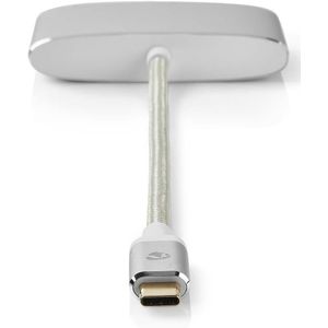 Nedis Premium USB-C naar HDMI 4K 30Hz, USB-A en USB-C PD 100W adapter / aluminium - 0,20 meter