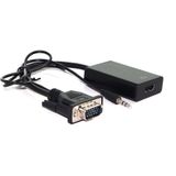 VGA + 3,5mm Jack (m) naar HDMI adapter met HDCP - voeding via Micro USB / zwart - 0,15 meter