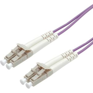 Low Loss LC Duplex Optical Fiber Patch kabel - Multi Mode OM4 - paars / LSZH - 15 meter