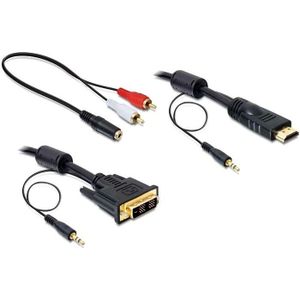 Premium DVI-D Single Link - HDMI kabel met audio - 2 meter