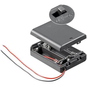 Batterijhouder voor 3 AA-batterijen - waterafstotend - kabel met open einde