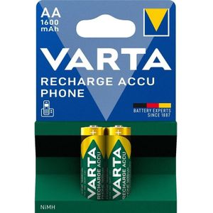 Varta AA (HR6) Recharge Accu Phone batterijen / 1600 mAh - 2 stuks in blister