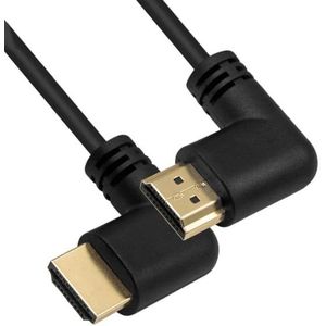 HDMI kabel - 90° haakse connectoren (links/rechts) - HDMI2.0 (4K 60Hz + HDR) - 0,15 meter