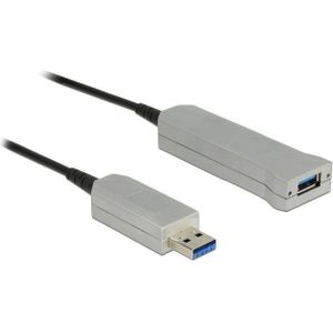 DeLOCK actieve optical fiber USB naar USB verlengkabel - USB3.0 - tot 0,9A - 20 meter