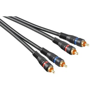 Tulp stereo audio kabel - verguld / koper - 0,20 meter