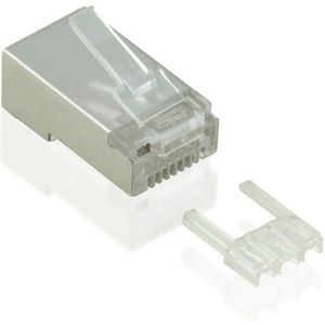 RJ45 krimp connectoren (STP) voor CAT6/6a netwerkkabel (vast/flexibel) - 100 stuks (2-delig)