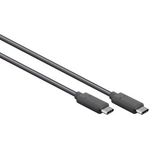 USB-C naar USB-C kabel met E-Marker chip - USB3.2 (tot 20 Gbit/s) - PD tot 20V/5A - video tot 4K 60Hz / zwart - 0,50 meter