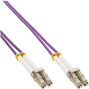 Premium LC Duplex Optical Fiber Patch kabel - Multi Mode OM4 - paars / LSZH - 15 meter