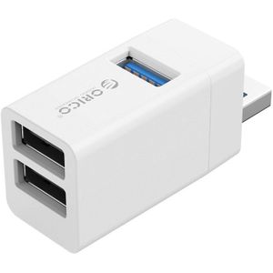 Orico mini USB hub met 3 poorten - USB2.0/USB3.0 - busgevoed / wit