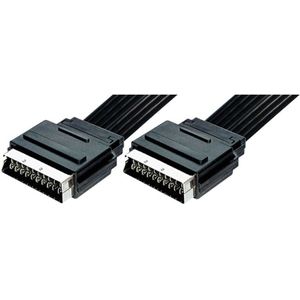 21-pins Scart kabel - plat / zwart - 0,50 meter