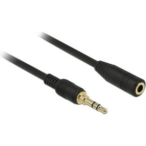 3,5mm Jack stereo audio slim kabel verlengkabel met extra ruimte / zwart - 0,50 meter
