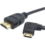 Mini HDMI - HDMI kabel - 90° haaks naar links - versie 1.4 (4K 30Hz) - 0,50 meter