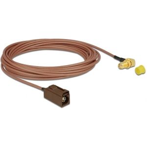 Fakra F (v) - SMA (v) haaks adapter kabel - RG316 - 50 Ohm / transparant - 5 meter