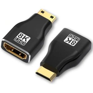 Mini HDMI - HDMI adapter - HDMI2.1 (8K 60Hz + HDR) / zwart