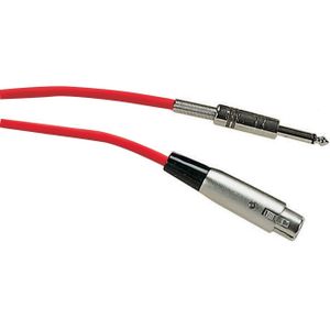 XLR (v) - 6,35mm Jack mono (m) audiokabel / rood - 6 meter