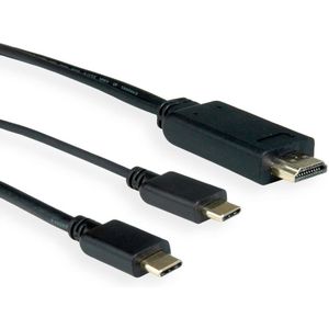 USB-C naar HDMI 4K 60Hz en USB-C PD 60W (v) kabel / zwart - 2 meter