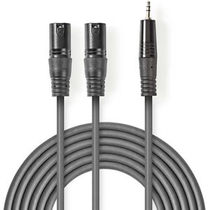 Nedis 2x XLR (m) - 3,5mm Jack (m) audiokabel - 1,5 meter