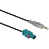 Fakra Z (m) - DIN (m) auto antenne adapter kabel - RG174 - 50 Ohm / zwart - 5 meter