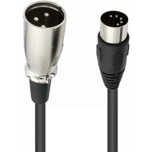 DIN 5-pins (m) - XLR (m) kabel / zwart - 1,5 meter
