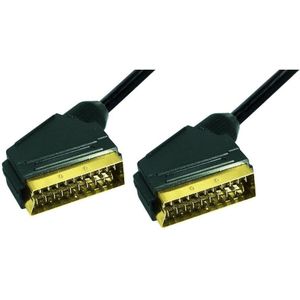21-pins Scart kabel - verguld / zwart - 1 meter