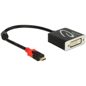 Premium USB-C naar DVI adapter met DP Alt Mode (1920 x 1200) / zwart - 0,20 meter