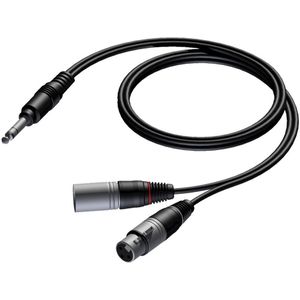 Procab CAB709 2x XLR (m+v) - 1x 6,35mm Jack stereo (m) audiokabel - 5 meter