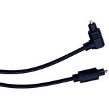 Digitale optische Toslink audio kabel met haakse connector - 4mm / zwart - 1 meter