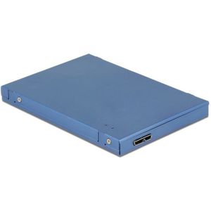 DeLOCK externe 2,5'' behuizing voor M.2 SSD (max. 80mm) / mSATA SSD (half size / full size) - USB3.1 / blauw