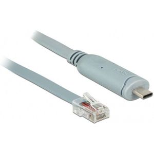 USB-C (m) naar RJ45 (m) seriële RS232 adapter / grijs - 5 meter