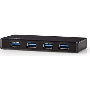 Nedis USB hub met 4 poorten - USB3.0 - externe voeding / zwart - 0,80 meter