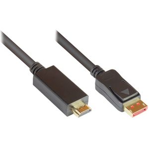 DisplayPort naar HDMI kabel - DP 1.4 / HDMI 2.0 (4K 60Hz + HDR)/ zwart - 7,5 meter