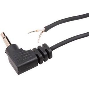3,5mm Jack (m) haaks mono audio kabel met open eind / zwart - 1,8 meter
