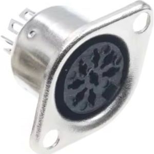 DIN 8-pins 270° (v) inbouw connector | metaal