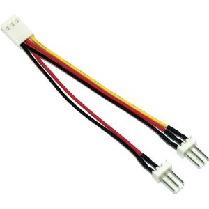 3-pins Case Fan (v) - 2x 3-pins Case Fan (m) splitter - 0,10 meter