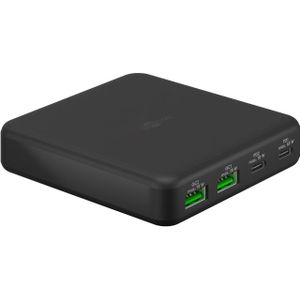 Goobay thuislader met 2 USB-C PD en 2 USB-A QC poorten - GaN - 65W / zwart