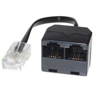 Telefoon Splitter RJ11 3-weg Zwart