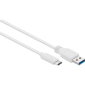 USB-C naar USB-A kabel - USB3.0 - tot 2A / wit - 0,50 meter